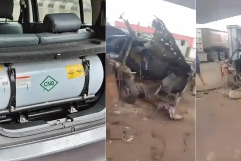 Video: Tragedy as CNG-powered car explodes in Edo state
