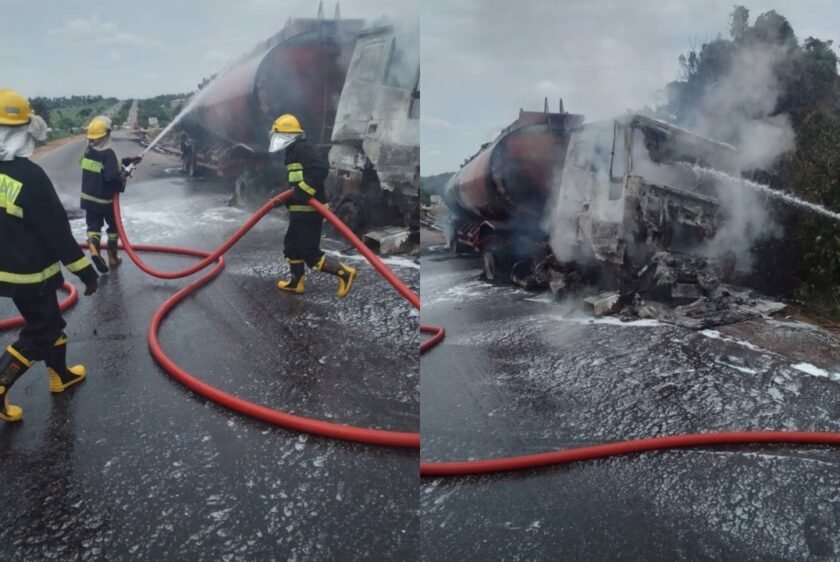 Fuel Tanker Falls, Explodes on Lagos-Ibadan Expressway — Multiple Vehicles Burned