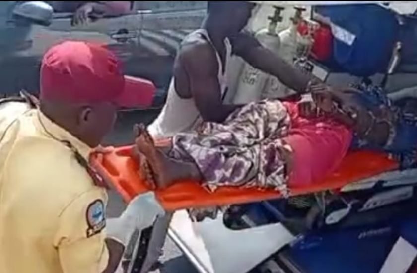 Miracle Escape For Infant As Commercial Bus Hits Pedestrians In Lagos