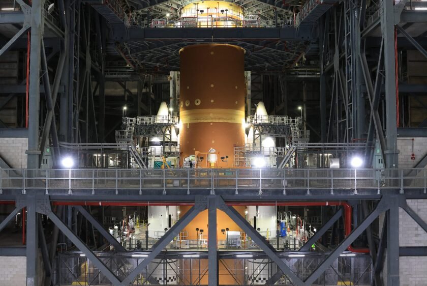 Artemis II Orion Spacecraft Stacked