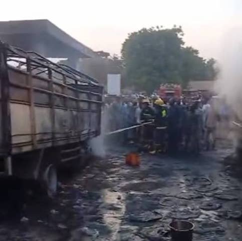 Fire Destroys Three Vehicles And Power House At Oyo Filling Station