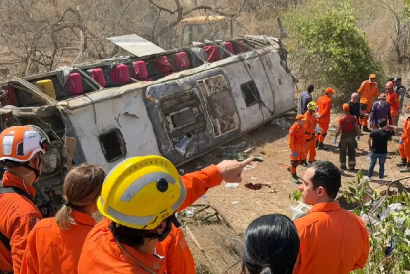 Bus carrying pilgrims overturns in Brazil killing 15 on board