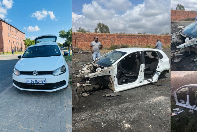 “It’s not easy” — South African man laments after discovering his car had been stripped of all its parts just hours after it was stolen