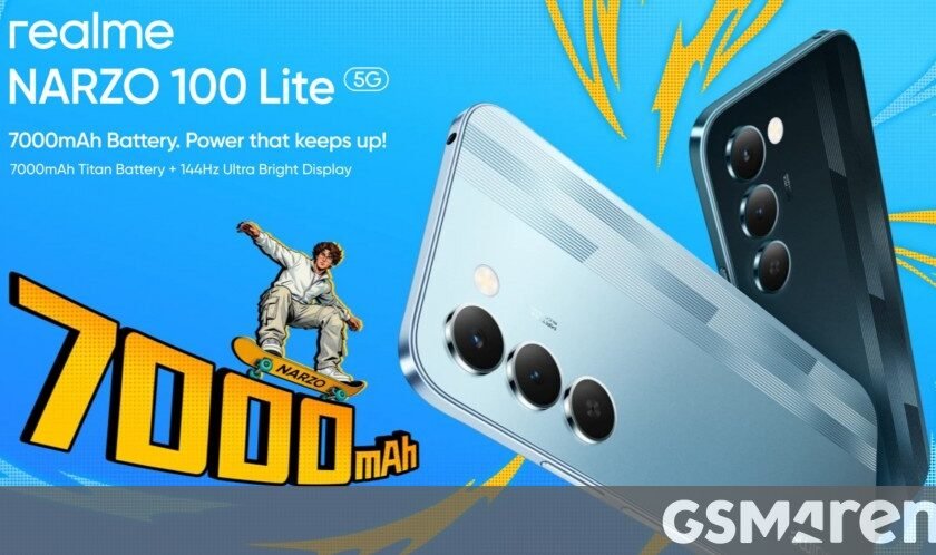 Realme Narzo 100 Lite announced with a 144Hz screen and 7,000 mAh battery
