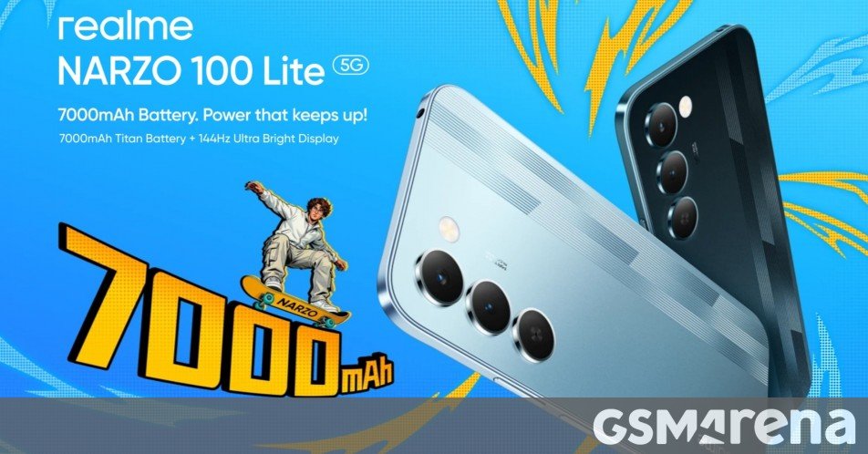 Realme Narzo 100 Lite announced with a 144Hz screen and 7,000 mAh battery