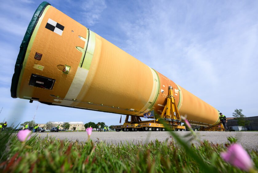 Artemis III Moon Rocket Core Stage on the Move